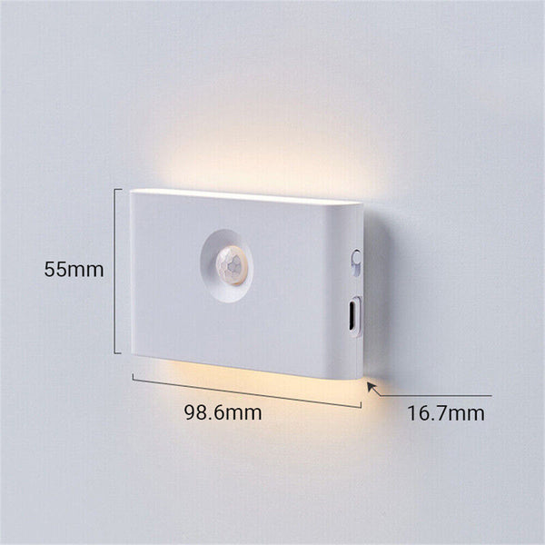 Smart LED Night Light Motion Sensor Closet Cabinet Bedside Lamp USB Rechargeable