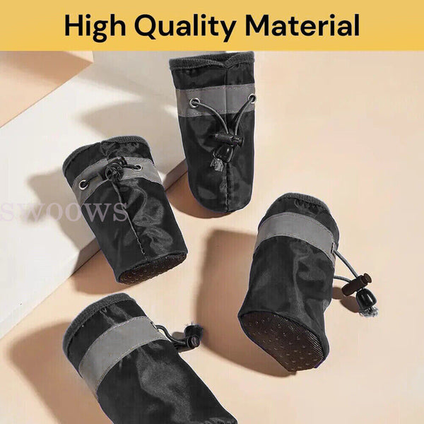 4Pcs/set No Slip Pet Dog Shoes Boots Dog Socks Soft Cotton Padded Waterproof