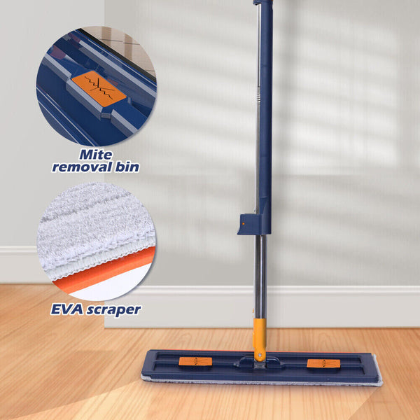 New Upgrade Style Large Flat Mop,360°Rotating Magic Self Wringing Mop with 6 Rag