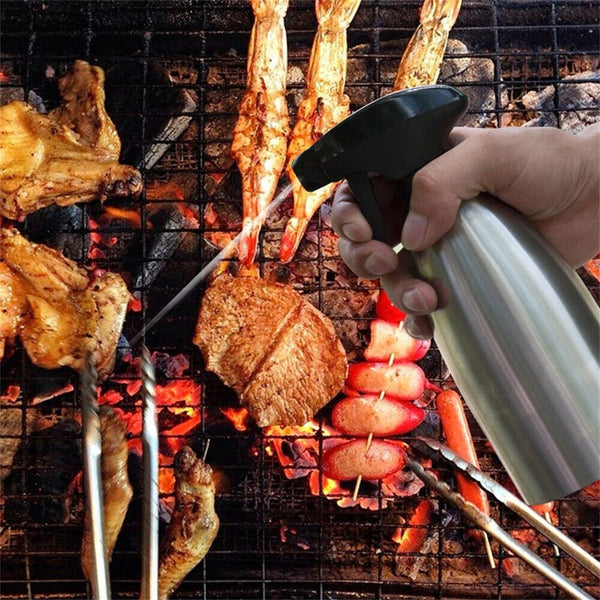 BBQ Dispenser Stainless Steel Sprayer Kitchen Olive Oil Cooking Spray Bottle 2X