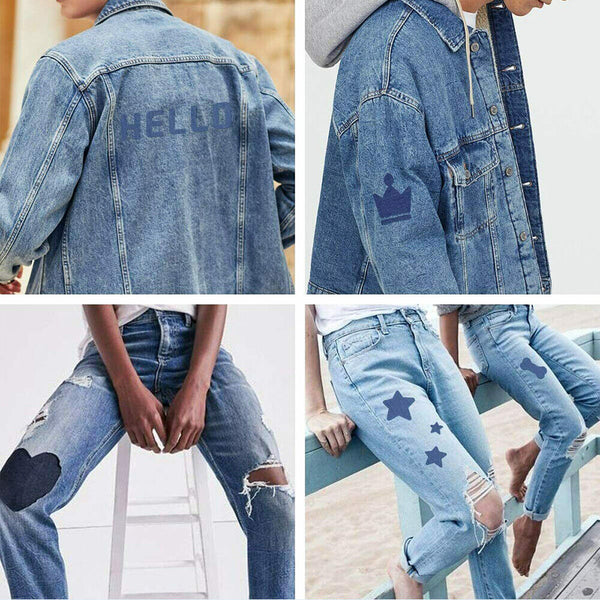 4 Colors Denim Jeans Repair Kit - 20pcs Iron On Denim Fabric Mending Patches