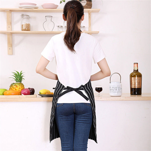 Adjustable Apron Hanging Neck Cooking Kitchen Baking Bar BBQ Chefs 2 Pockets AU