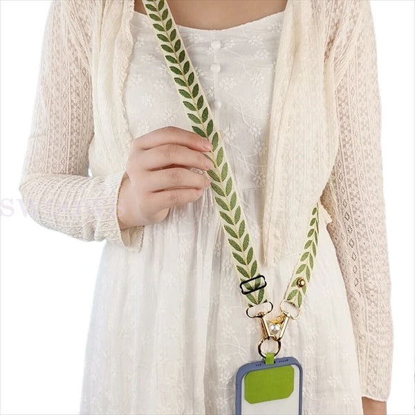 Universal Mobile Phone Lanyard Adjustable Hanging Neck Strap With Patch Fashion