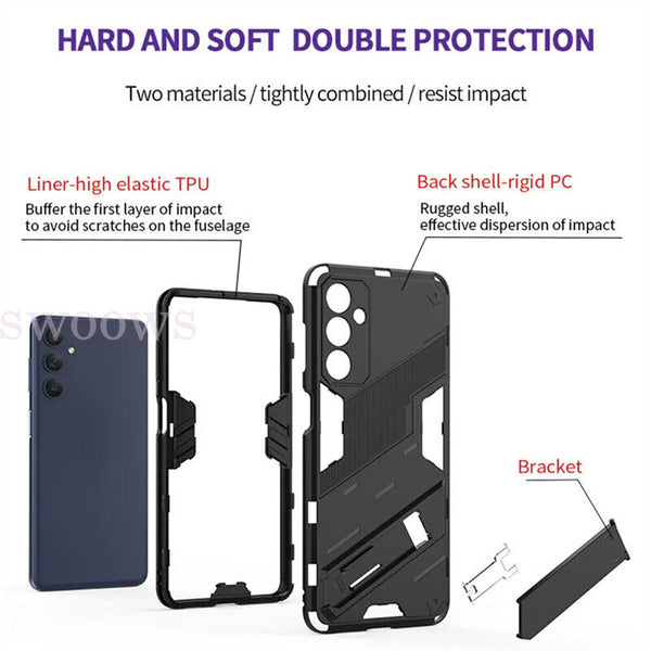 Shockproof Hybrid Armor Magnetic Stand Hard Dual Case For Samsung Galaxy A05s 4G