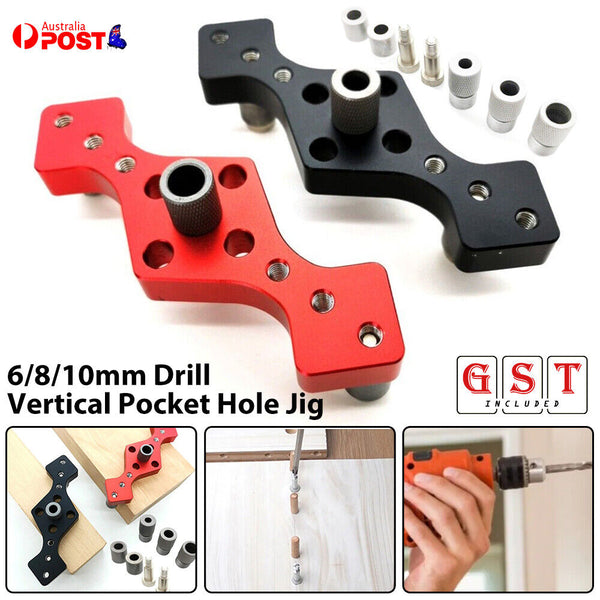 Drill Bit Vertical Pocket Hole Jig Dowel Drill Guide Self Centering Woodworking