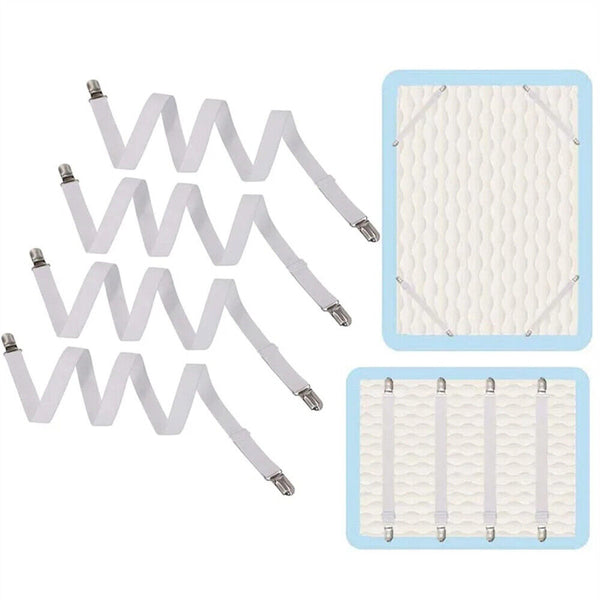 4Pcs  Bed Sheet Mattress Holder Fastener Grippers Clips Suspender Straps