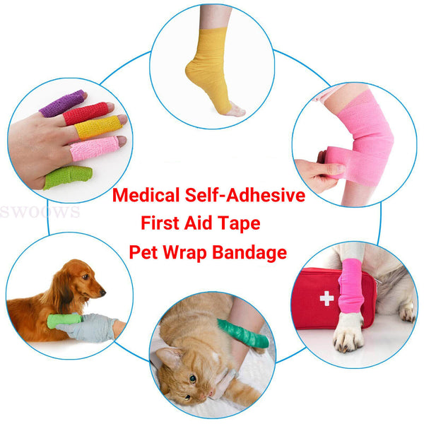 5-30PCS Cohesive Bandage Self-Adhesive Wrap tape - Sports Health Pet Vet Care