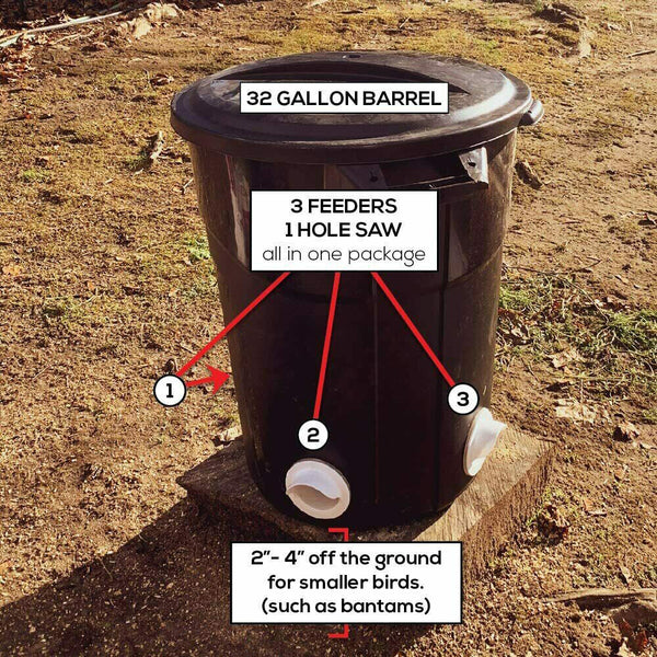 NEW Chicken Feeder Poultry Pro Feeder DIY Port PVC Gravity Fed Chicken Feeder