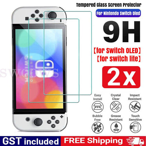 2x Tempered Glass Screen Protector For Nintendo Switch/Switch Lite/Switch Oled