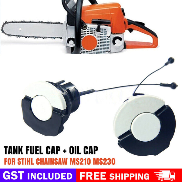 Tank Fuel Cap + Oil Cap for Stihl Chainsaw MS210 MS230 MS250 MS380 Parts NEW