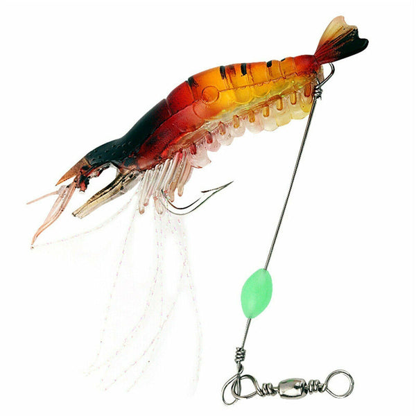 up20 Soft Plastic Fishing Lures Tackle Prawn Shrimp Flathead Bream Cod Bass Glow