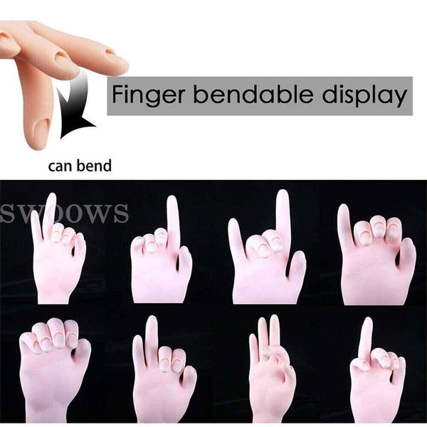 2x Practice Model Hand Nail Art Trainer Hand Fake Hand For Acrylic Gel False NEW