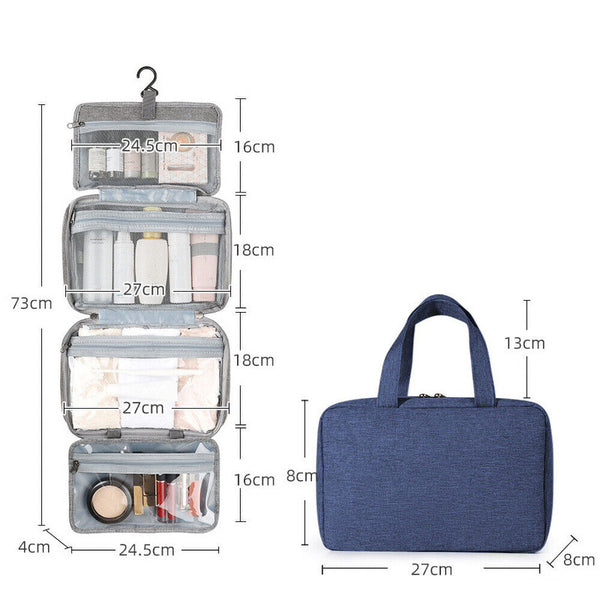 Large Hanging Hook Toiletry Bag Waterproof Travel Makeup Cosmetic Organizer