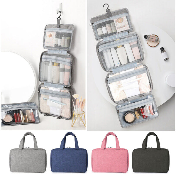 Large Hanging Hook Toiletry Bag Waterproof Travel Makeup Cosmetic Organizer