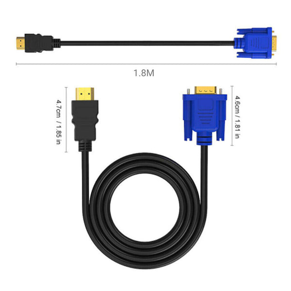 HDMI HD Cable Adapter to VGA Converter 1080P Monitor Male Lead 【see note】