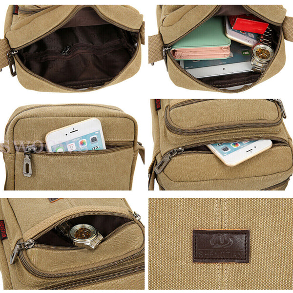 Unisex Men's women Canvas Shoulder Messenger Bag Cross body Satchel Travel Bags