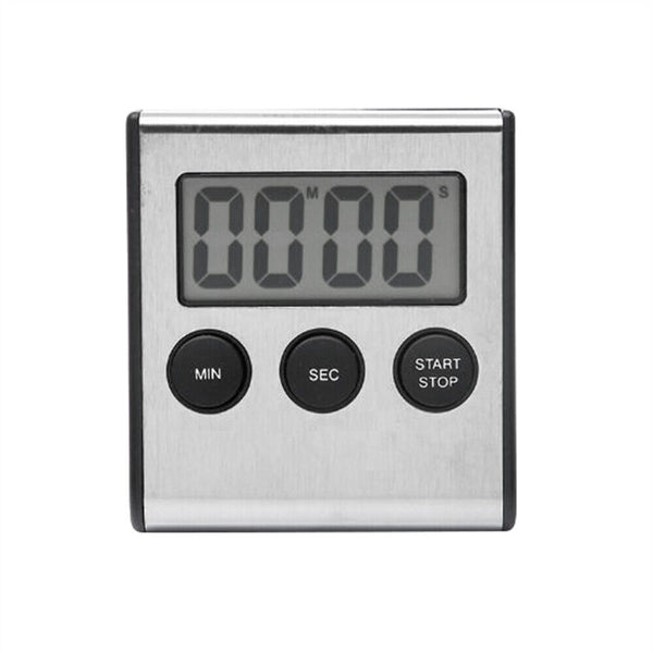 Stainless Steel Magnetic LCD Digital Kitchen Timer Count Down Cooking Alarm