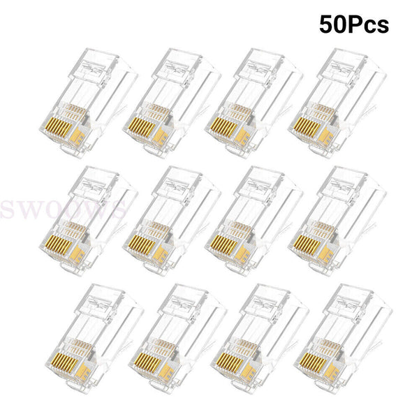 Cat6 RJ45 No Pass Through Ends Connector Modular Plug Network Ethernet Cable 50x