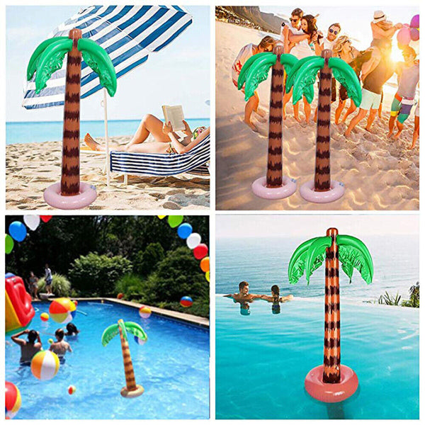 2Pcs Pool Decor Palm Tree Blow Up Inflatable Hawaiian Party Supplies 90cm Beach