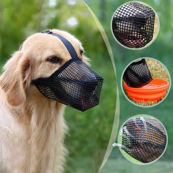 Dog Muzzle Pet Muzzle for Anti-Biting Chewing Licking Adjustable Breathable AU