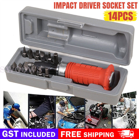 14Pcs Screw Socket Kit Heavy Duty Impact Driver Bits Screwdriver