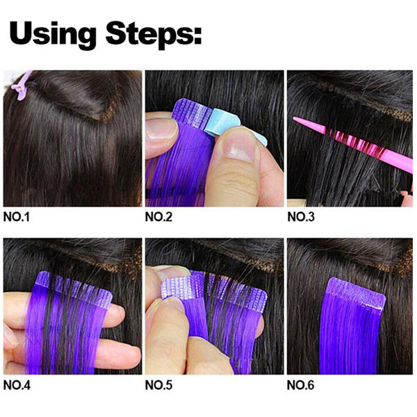 Pre Cut Double Side Super Blue Tapes For Hair Extension Waterproof Adhesiv 60pc