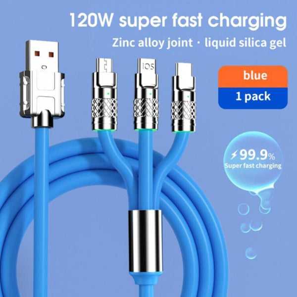 Universal 3 in 1 Multi USB Charger Charging Cable Lead for Most Mobile Phones AU