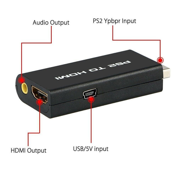 AU PS2 to HDMI Video Converter Composite AV to HDMI PlayStation 2 HD Adapter AU