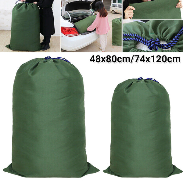 Canvas Drawstring Large Bag Pouch Clothes Craft Storage Laundry Army Green AUS