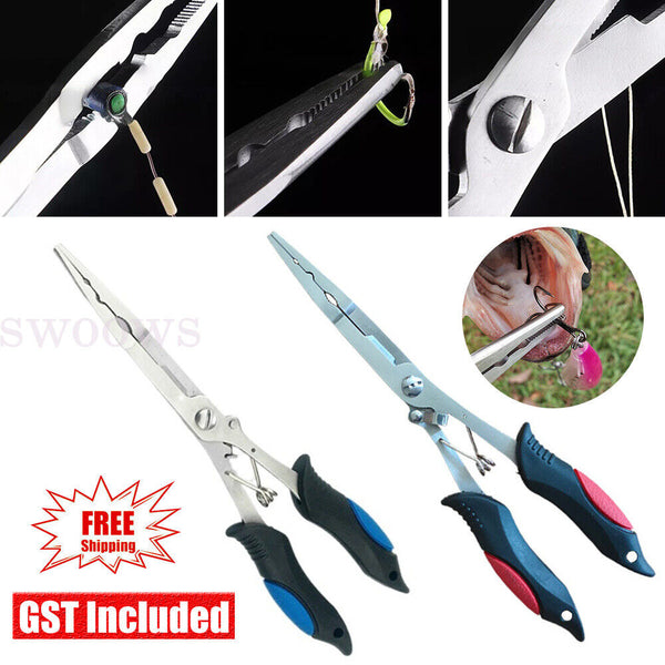 Stainless Steel Fishing Hook Remover Pliers 2 Colors Tackle Line Cutter Scissors