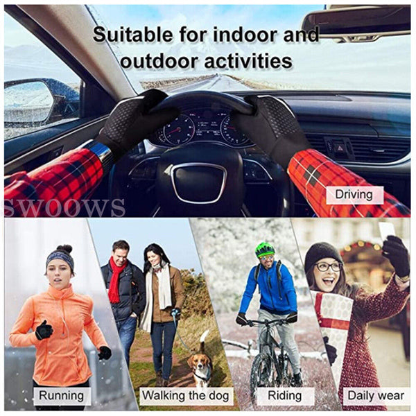 Bike Cycling Gloves Touch Screen Warm Waterproof Unisex Kids Adult Winter Sport