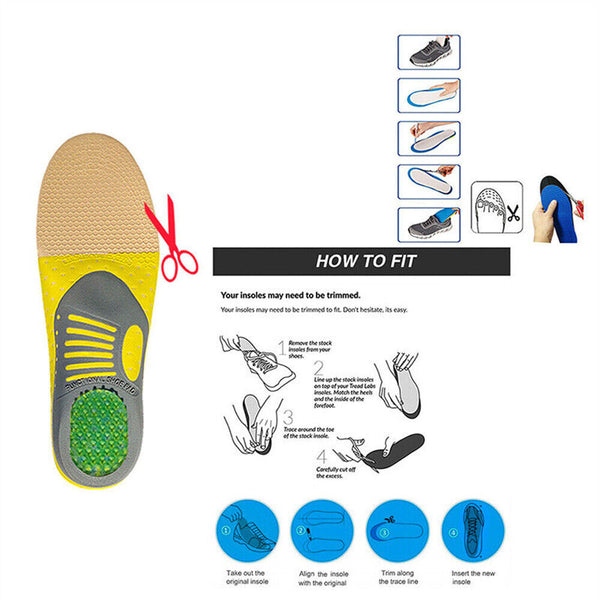 Orthotic Shoe Insoles Arch Support Pain Relief Orthopedic Inner Sole Men/Women