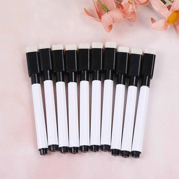 NEW 12 pcs Whiteboard Marker Pens With Dry Wipe Erase Pen Eraser Lid au stock