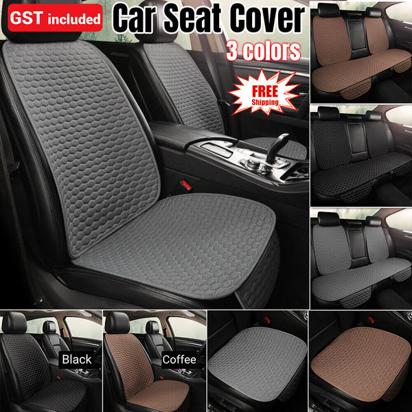 Universal Cotton Linen Car Seat Cushion Front Rear Seat Lined Pad Preotect Cover