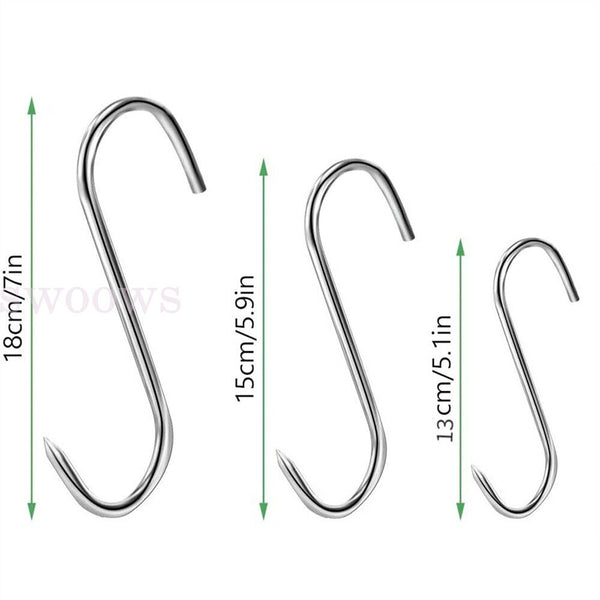 10/20 Meat Hook Heavy Duty Stainless Steel Butcher Hooks Hanging Beef HOT