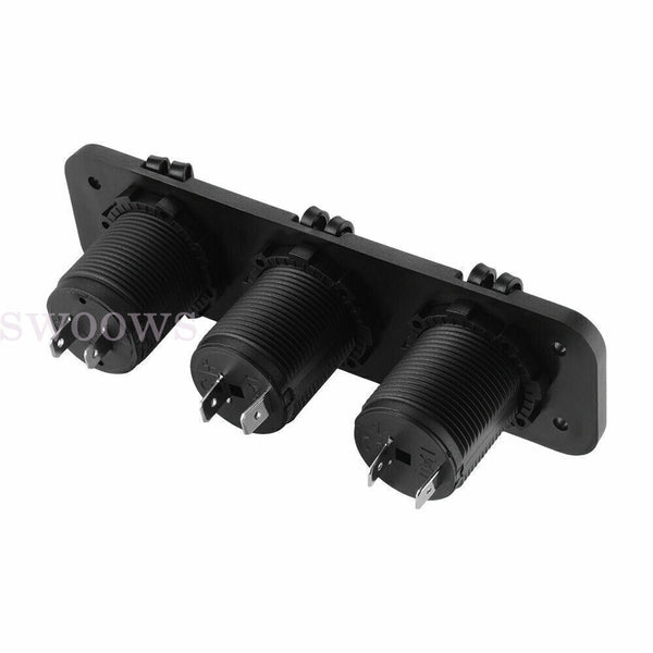 12V-24V Dual USB Charger Power Socket Plug Panel Car Boat Voltmeter Outlet