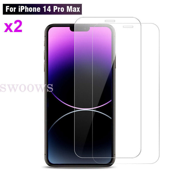 1/2x Tempered Glass Screen Protector For iPhone 14 13 12 11Pro XS Max XR 8 Plus