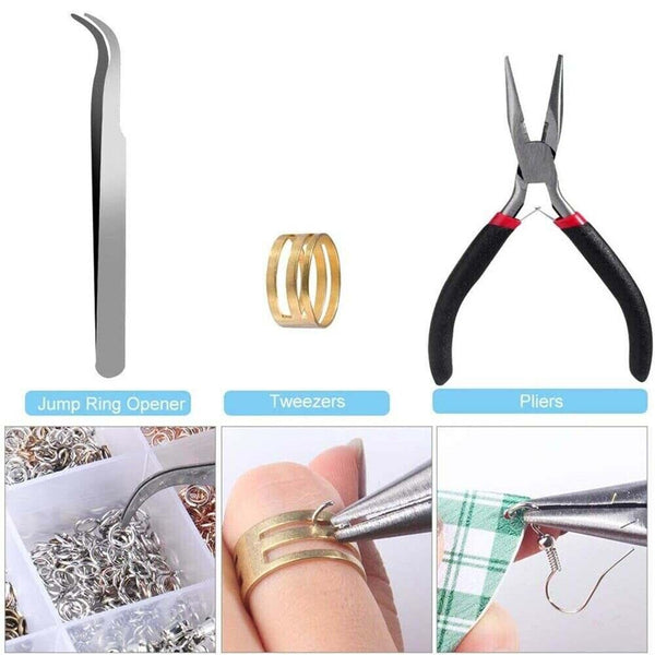 2500Pcs DIY Earring Making Supplies Kit with Earring Hooks Jump Rings Pliers AU