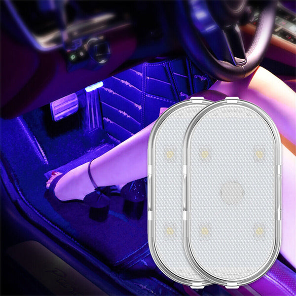 Mini Car Interior LED Light Touch Control Ambient Lamp USB Rechargeable Magnetic