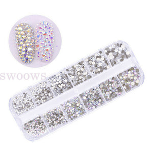 Nail Art 3D Assorted Rhinestones Gem Pearl Glitter Sequins Nail Decor Tips