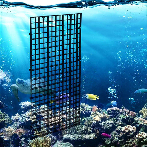 Black Fish Tank Grid Divider Tray Filter Bottom Egg Crate Isolate Aquarium AU