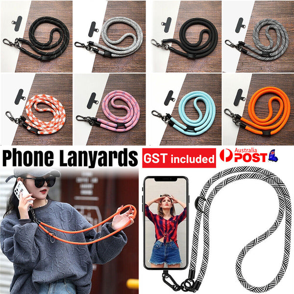 Universal Crossbody Nylon Patch Phone Lanyards Mobile Strap Lanyard Anti-lost AU