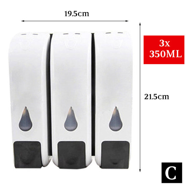 Bathroom Shower Lotion Liquid Shampoo Hand Sanitizer Soap Dispenser Wall Mounted