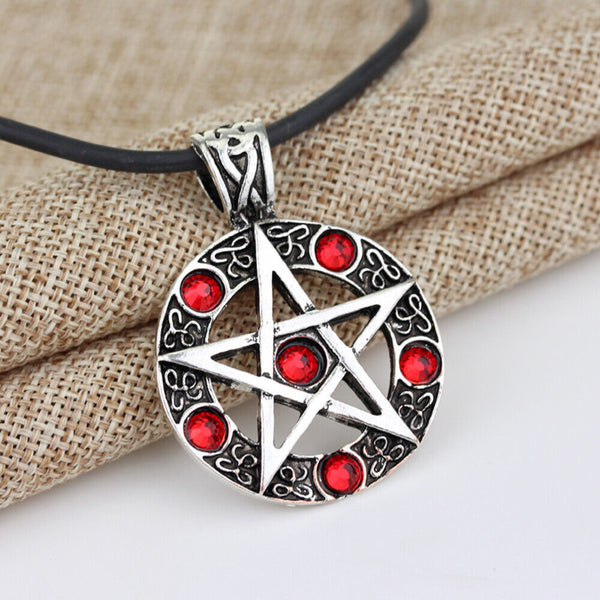 Crystal Pentagram Witch Wicca Pagan Magical Pendant Necklace Witchcraft Gift New