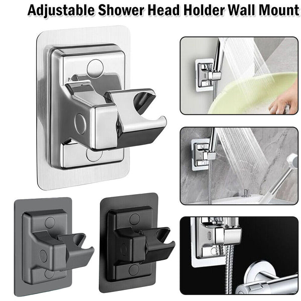 1-3x Adjustable Shower Head Holder Wall Mount Handheld Bracket Self-adhesive