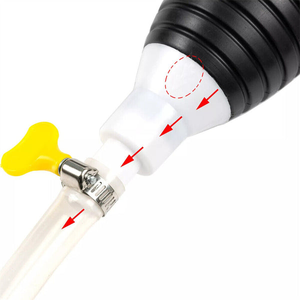 Car Manual Hand Water Oil Liquid Petrol Fuel Transfer Pump Siphon-Pipe Hose tool