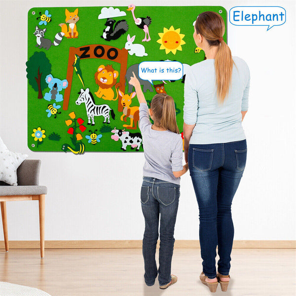 3.5Ft Children's Teaching Felt Board Set Kids Early Learning Interactive Play AU