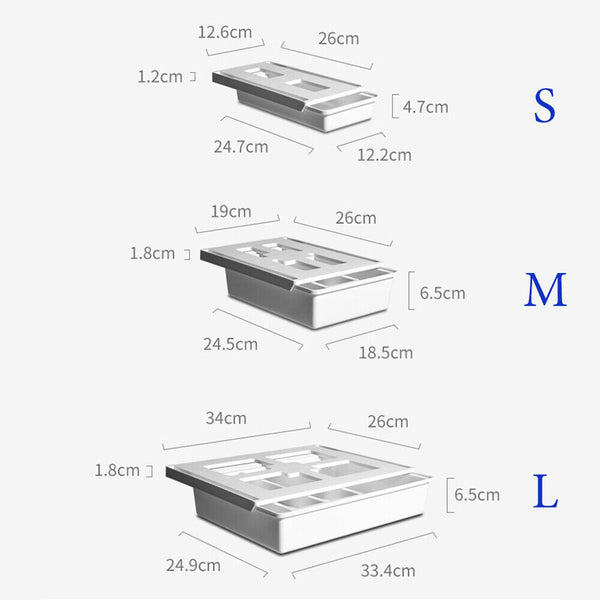 Under Desk Table Drawer Tray Pencil Organizer Hidden Self Storage Adhesive S-L