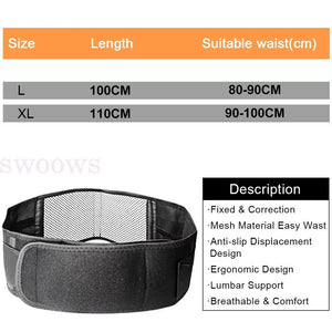 Self Heating Magnetic Back Support Lumbar Lower Waist Brace Belt Pain Relief AU