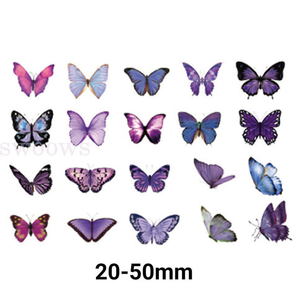 40 PCs Scrapbooking Butterfly Stickers Journal Diary PET Transparent Sticker DIY